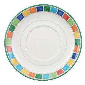 Villeroy & Boch Twist Alea Limone Saucer, 14 cm, Premium Porcelain, White/Yellow