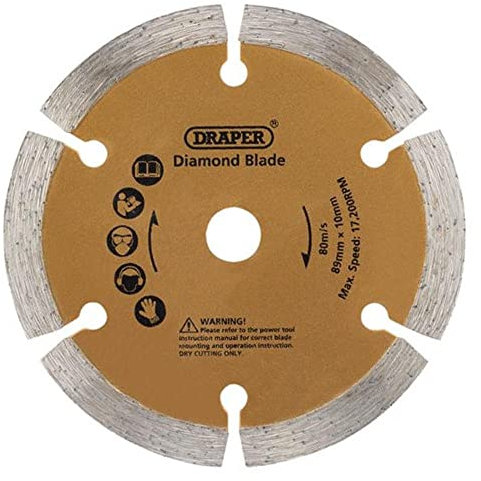 Draper YMPS600SF Diamond Blade for Storm Force Mini Plunge Saw, Blue, 89 mm