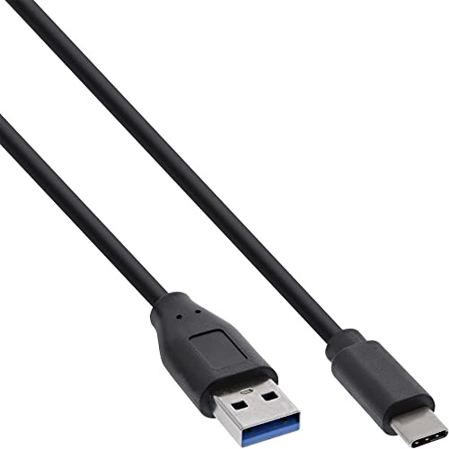 nLine® USB 3.2 Kabel, Typ C Stecker an A Stecker, schwarz, 0,3m