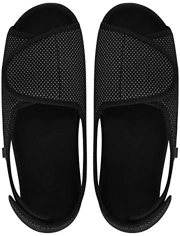 Damenschuhe Extra Weit Verbandsschuhe Damen Sandalen Rehaschuhe mit Klettverschluss Damensandalen Weiche Gummisohle Therapieschuhe Atmungsaktive Sandaletten Schuhe für Erwachsene Senioren