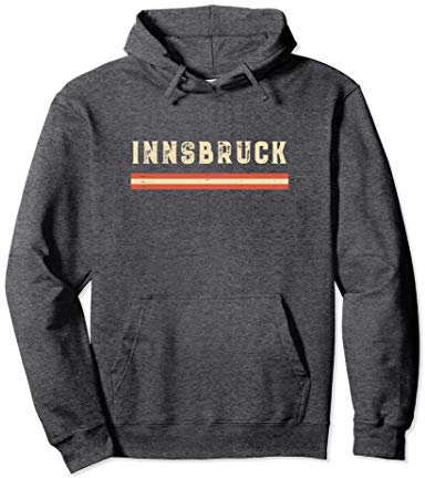Vintage Innsbruck Design mit Österreich Flagge Pullover Hoodie