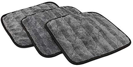 The Rag Company - Toalla de Secado The Gauntlet (Paquete de 3) Mezcla de Microfibra Coreana 70/30, diseñada para secar vehículos más rápido, más Profundo y más Suavemente Que Otros, 900 g/m², 12 x 12