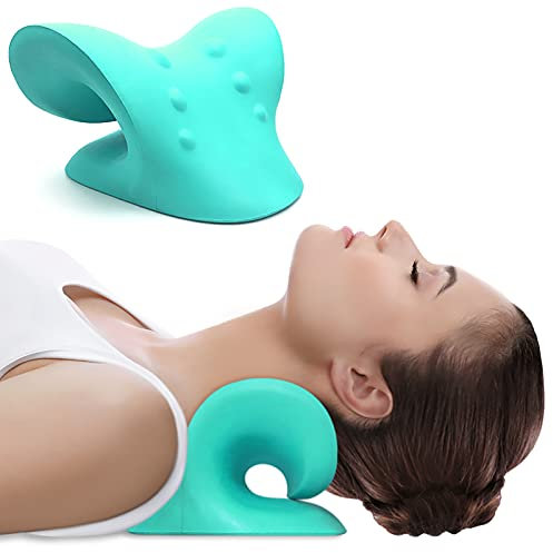 Neckflexi,Traccion Cervical,Nube de Cuello, Nube de Cuello, Dispositivo de tracción Cervical, Camilla de Cuello, Alivio del Dolor de Cuello, tracción de Cuello, flexión de Cuello (Verde)