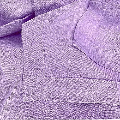 JOWOLLINA Laken Bettlaken Überwurf mit Briefecken 100% Leinen Soft Washed Finish180 g/m2 (265x280 cm, Purple Rose)