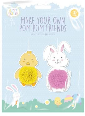 LiveMoor Easter Craft Supplies (Make your own Easter Pom Pom Friends - 2 Pack)