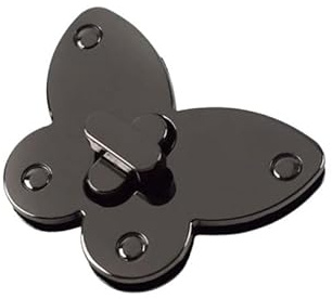 Plush Addict Metal Bag Clasp with Twist Lock for DIY Handbag, Bag Making Supplies or Purse Making - Butterfly Nickel Black - 1 Piece