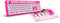 KROM Kit tastiera, mouse e tappetino per mouse Barbie KANDY - Tastiera a membrana a LED, mouse ottico da 6400 DPI, tappetino in gomma morbida e resistente, layout italiano, colore rosa