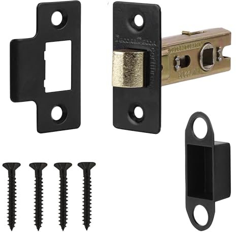 Decoranddecor 3 Inch Tubular Mortice Latch for Internal Doors, Fire Rated (1 Pack, 57-76mm, Matt Black)