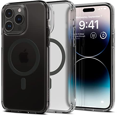 Spigen Ultra Hybrid MagFit Hülle Kompatibel mit iPhone 14 Pro Kompatibel mit MagSafe Magnetisch -Frost Black