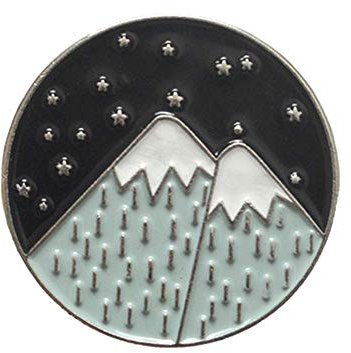Comic Berg Mond Stern Emaille Brosche rund Kiefer Abzeichen Kleidung Rucksack Dekor 2