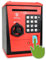 Kids Safe Bank with Fingerprint Password Talking ATM Piggy Bank for Real Money Toy Gift for 6-14 Years Old Boys Girls (Black/Red)