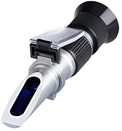 Brix Refraktometer 0~90%, Handrefraktometer für Zucker, Brix Messgerät, hohe Genauigkeit mit ATC für Obst, Getränke und Säfte, Honig, Ahornsirup, Melasse und andere zuckerhaltige Getränke