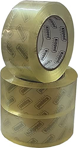 kippen 9004TX - Confezione da 3 Rotoli di Nastro Adesivo Trasparente per Imballaggi. Misura: 132mt x 50mm.