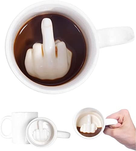 Lieblingstasse mit Spruch I Spülmaschinenfest und Beidseitiger Druck I Hochwertige Tasse in reinem Weiß I Kaffeebecher Lustig für die Arbeit, Büro mit Sprüchen (Mittelfinger)
