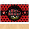 Ladybug Happy Birthday Hintergrund Banner 180x109 cm, niedlicher Marienkäfer, rot und schwarz, gepunktet, Dekoration, Hintergrund, Fotoautomaten-Requisiten für Mädchen, Kinder, Party, Babyparty