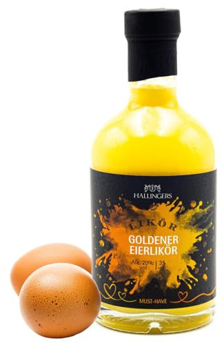 Hallingers Eierlikör, 20% vol. - Premium Sahne-Likör mit Ei (Glas) - Geschenkideen Weihnachten & Geschenke Adventskalender | Danke Silvester Freundschaft Genesung