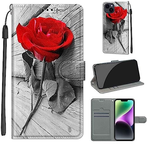 TOMYOU Custodia per iPhone 15 Plus, custodia a portafoglio in pelle PU a libro con supporto per visualizzazione compatibile con iPhone 15 Plus custodia per telefono (rosa)