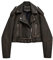 LY VAREY LIN Kurze Damenjacke aus Kunstleder, Revers, Reißverschluss, Biker-Kurzmantel mit Gürtel, 2371 dunkelgrün, Small
