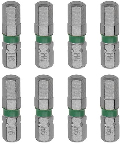 sourcing map 8pcs H6 Hex Screwdriver Bit 6mm 1/4 Hex Shank 1 Length S2 Steel Magnetic Power Drill Bits