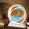 Ulikey Cadre Sable Mouvant, 3D Sablier Decoratif avec Veilleuse LED, Image de Sable Dynamique Peinture de Sable Qui Coule, Cadre Sablier Led en Verre Rond pour Adultes la Décoration (vert orange)