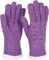 styleBREAKER Damen Handschuhe mit Strass und Fleece, warme Thermo Glitzer Strickhandschuhe, Fingerhandschuhe, Winter 09010010, Farbe:Violett