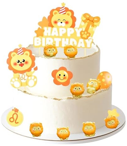 10 Stück Mini Lion Cake Topper Figuren,Mini Lion Tortendeko,Lion Figuren Cupcake Toppers Löwen Happy Birthday Tortendeko Tiere Kuchendeko für Geburtstag Baby Shower Geschenk Party Supplies Kinder
