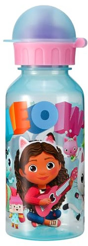Gabby's Dollhouse 370ml Water Bottle for Kids School Nursery Travel Drinks Bottle Made of Durable Material Reusable BPA Free