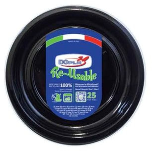 TEKHOME Piatti Plastica frutta,25/50/75/100/125/150 Pezzi piatti plastica colorati lavabili e riutilizzabili Rotondi per Compleanno,Festa, Matrimonio,Fai da Te Fatti a Mano (NERO, 100)