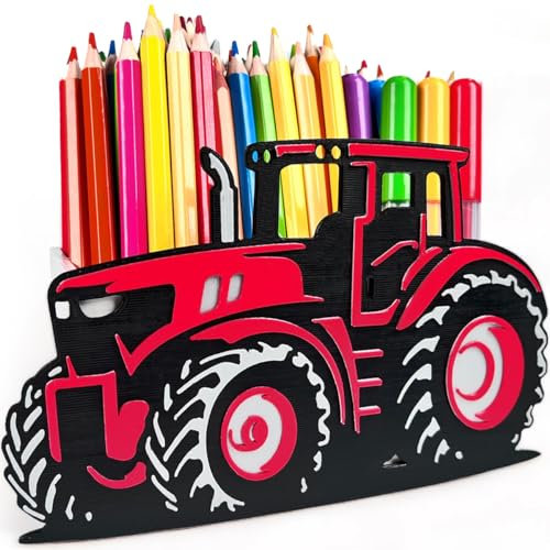 KAJAWIS Schreibtisch Organizer TRAKTOR 3D Buntstift FARMA Federmappe