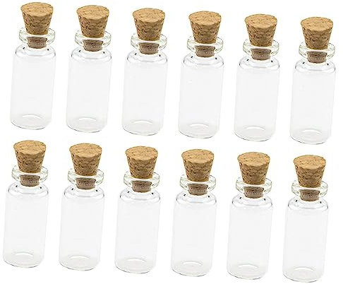 OUNONA 100St Korkflasche phiole fläschchen geschenke parfüm flasche pezzettino teaser essential oil glass bottle Mini Flasche wünschen kleine Flasche Anhänger