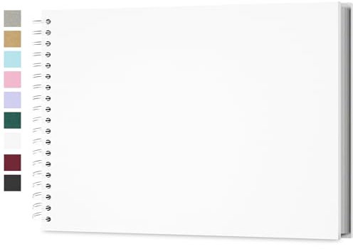 Fotoalbum zum Selbstgestalten, Scrapbook Fotobuch zum Einkleben 28 x 21 cm 100 Seiten, Archivqualität säurefrei DIY Geschenk für Baby, Familie, Jahrestag, Geburtstag, Valentinstag und Hochzeit, Weiß