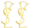 18K Ohrringe Buchstabe, Goldene Ohrringe Damen, Mädchen Mode Schmuck Baumeln Ohrringe, Hypoallergen Ohrring Buchstabe für Frauen