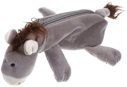 STOBOK Plüschtier-Briefpapier-Karikatur-Esel-Federmäppchen Kosmetiktasche Bleistifthalter-Tasche Gefüllte Bleistiftbox Für Schule Studenten Kinder Schreibwaren-Taschen Mädchen