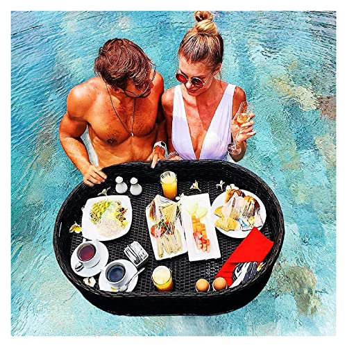 Luxuriöses schwimmendes Serviertablett, Pool-Tablett, schwimmendes Tablett für Pool, großes schwimmendes Spa, Whirlpool, Bar, Getränke- und Essenstisch, Erfrischungstablett für Pool oder