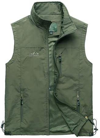 RUMAOZIA Anglerweste Herren Sommer Herren Outdoor Weste Ärmellose mit Vielen Taschen Baumwolle Freizeit Jacke Reporterwesten Herren Multifunktionsweste Leicht Jagd Weste Camping Wander Weste