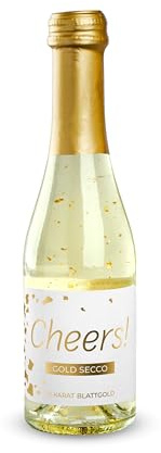 Gold Secco Cheers! 24 x 0,2l | Geschenk Sekt mit 22 Karat Goldflocken | Geschenk für deine Liebsten | Hochzeit oder Party Mitbringsel | 200 Milliliter Schaumwein | Prosecco