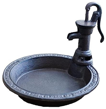 Bird Feeders for Outdoors Rustic Water Pump Round Cast Iron Bird Feeder Home Garden Table Decor Bird Feeder for Outside