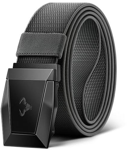 BULLIANT Tactical Belt for Men, Military Hiking Rigger Heavy Duty Nylon Web Work Belt 1.5 with Quick Release Metal Buckle(Dark Gray,28-32 Waist Adjustable)