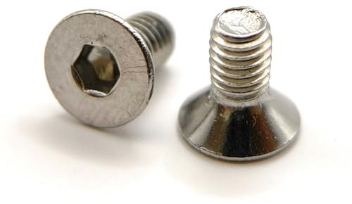 Tornillo M4 x 8 mm cabeza avellanada BTR de acero inoxidable A2 | Tornillos FHC de 6 caras huecas (llave allen) ISO 10642 / DIN 7991 | Tornillos inoxidable A2 (V2A/304): lote de 10 piezas – fijación