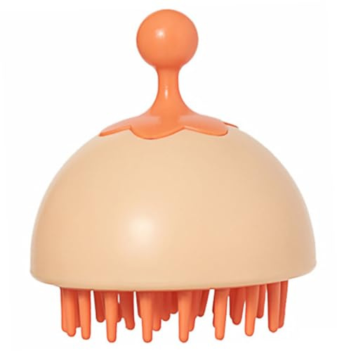Kopfmassagebürste Orange aus Pp und Silikon für Babys | Tragbare Shampoobürste, Körperreinigung und Peeling, Kopfmassage Funktion