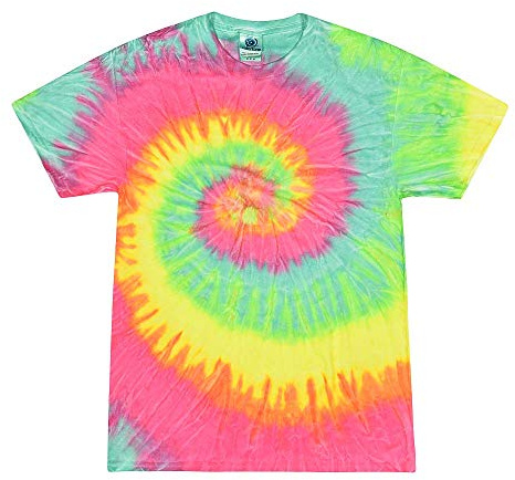 TICTEX Colortone - T-shirt batik unisexe - T-shirts colorés pour homme et femme - Vêtement hippie - T-shirt fluo en coton - Tailles S, M, L, XL, XXL, 3XL, 4XL, 5XL, 5XL