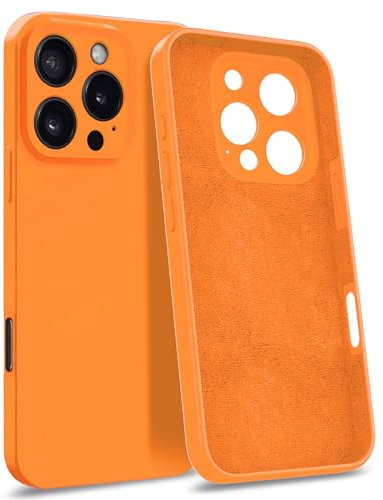 MyGadget Coque Silicone Compatible avec iPhone 16 Pro [ Quadruple Protection ] - Case Rigide avec Doublure Microfibre - Cover Orange