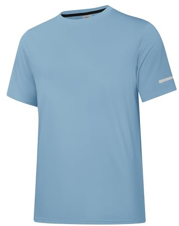 Herren Rash Guard UPF 50+ Sonnenschutzkleidung Kurzarm-T-Shirts für Männer Leichte, schnell trocknende SPF UV Swim Surfing Tees Graublau 08-M
