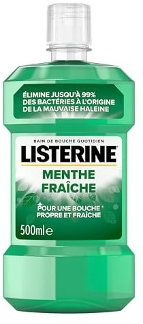 Listerine | Tägliches Mundwasser mit frischer Minze (500 ml Flasche) - Mundpflege zur Entfernung von 99,9% der Bakterien - Mundwasser für langanhaltenden frischen Atem