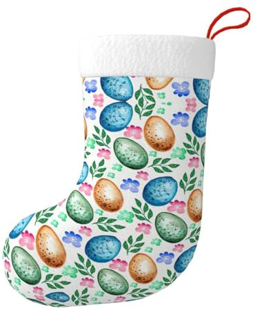 YQTGBCED Socken mit Ostereier-Aufdruck, festliche Ornament-Socken, einzigartige dekorative Socken, traditionelle Weihnachtssocken, Schwarz , Einheitsgröße