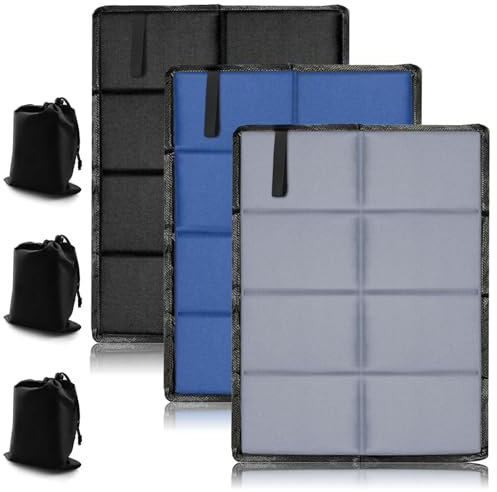 Sitzkissen Outdoor Faltbar, 3 Stück Thermo Sitzkissen Faltbare Sitzunterlage Sitzmatte Wasserdicht Tragbar mit 3 Aufbewahrungsbeutel für Picknicks im Freien Wandern Camping