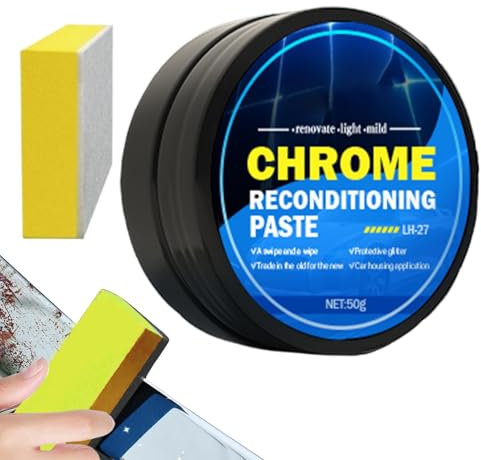 Lucidante al cromo, crema lucidante per metallo, rinfrescante per la protezione della vernice, protezione multiuso per rinfrescare cromo, lucidatura lucida in metallo per tubi di scarico