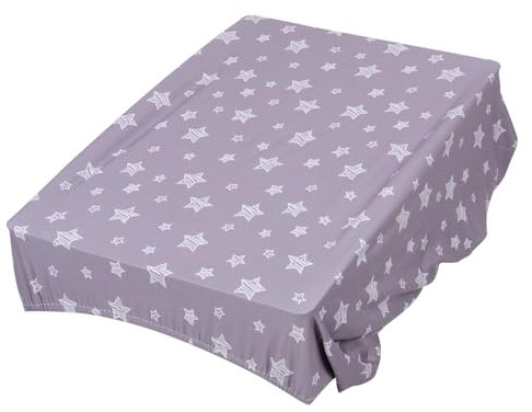 ERINGOGO Wickelauflage Bezug Abnehmbarer Wickeltischbezug Für Jungen Und Mädchen Wiederverwendbar Ergonomisches Design Mit Grauen Sternen