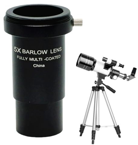 Barlow Telescope Lens, Barlow Lens 5x 1,25 Zoll Okular Teleskop 5x Barlow Linse | Multi Metall beschichteter Mondfilter mit M42 Draht für die Kamera