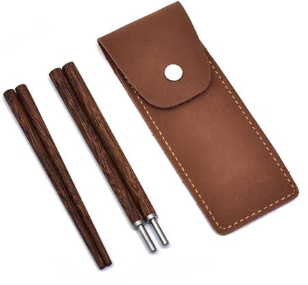 Palillos en estuche de almacenamiento, palillos plegables desmontables para viajes y regalos, prácticos utensilios al aire libre